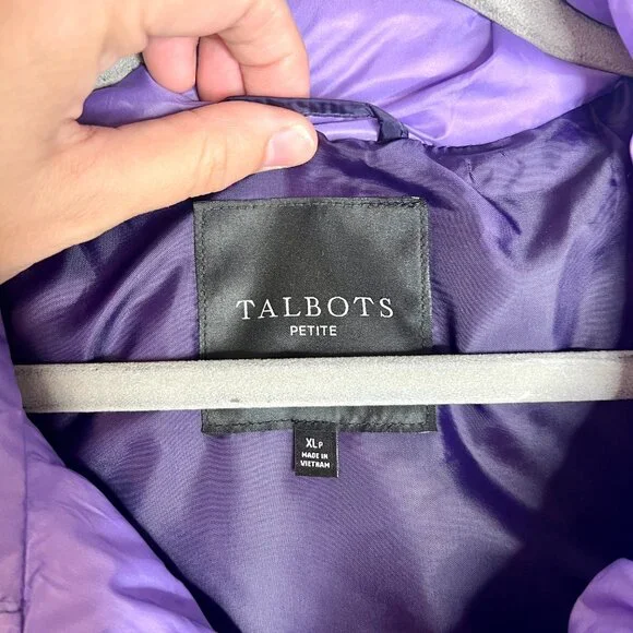 Talbots Puffer Vest Ombré Bright Purple Down Fill Winter Cozy Apres Sz XLP - Picture 4 of 6